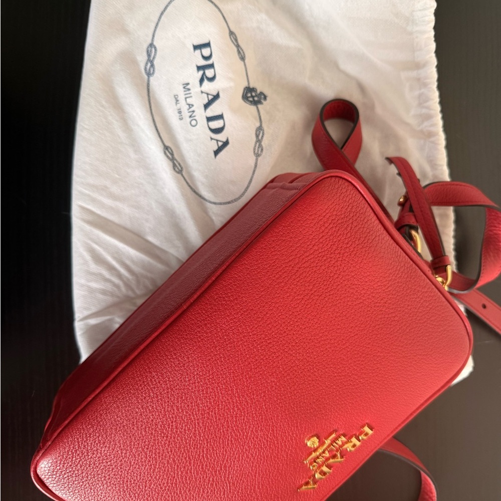 Prada Scarlet Leather Crossbody Bag